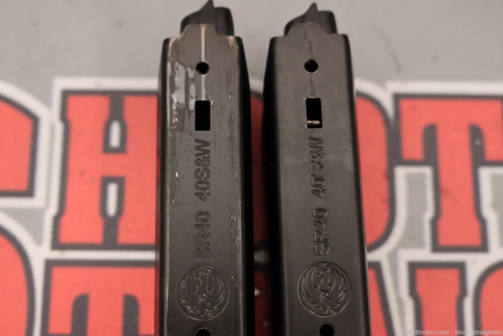 Lot O' Two (2) Ruger SR40C .40 S&W 9rd Magazines (OEM)-img-3