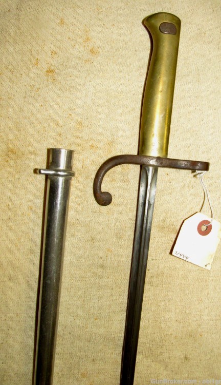 RARE Original Uruguayan M-1900 Epee Bayonet & Scabbard Belgian M1895 Mauser-img-1