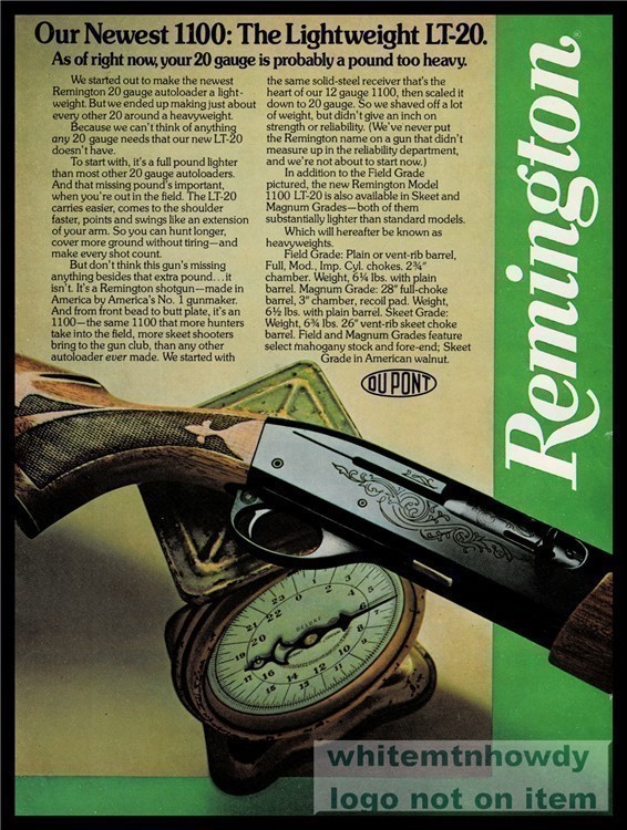 1977 REMINGTON 1100 & LT-20 Shotgun PRINT AD-img-0