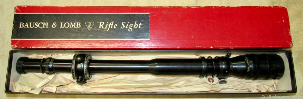 Vintage Bausch & Lomb BALvar 24 Target Rifle Scope In Box-img-0