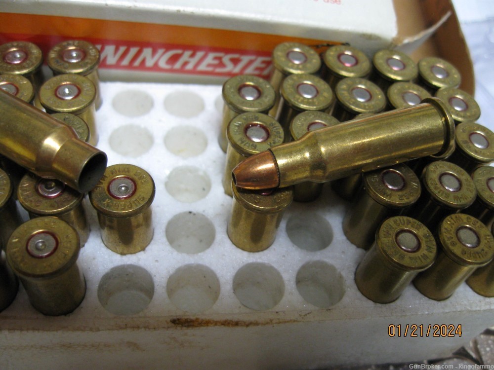 RARE Now 256 Win Mag  Super-X 40 Box 60 gr HP ammo & Brass ; more available-img-4