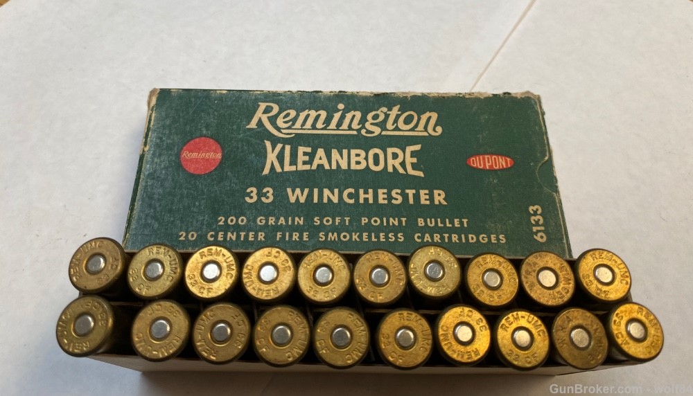 33 Winchester  200 grain Soft Point  33 WCF  NOS -img-0