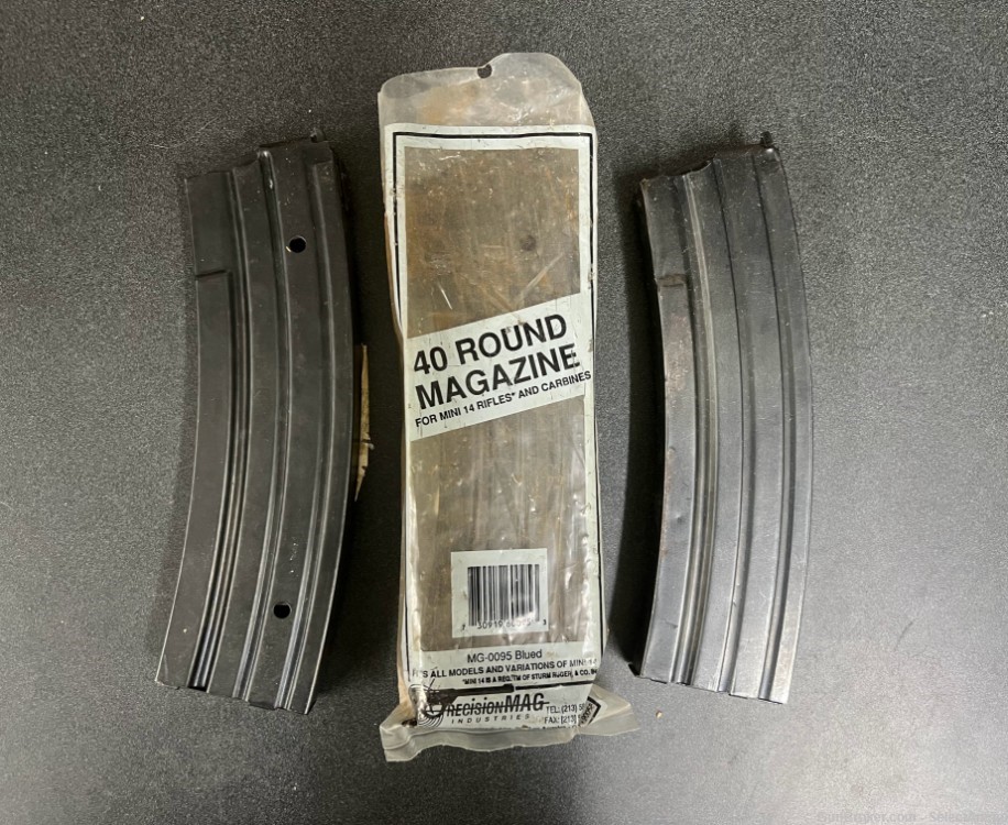 Ruger Mini-14 40 Round Blued Steel Magazines PMI PREBAN - x3 Mags-img-0