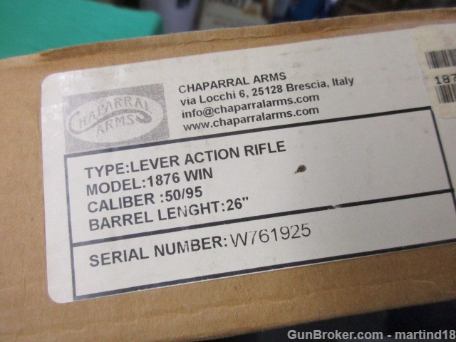 Chaparral Arms Model 1876 Rifle 50-95 New in original Box Outstanding-img-21