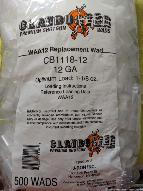 Claybuster Wads WAA12 CB1118-12 12 GA-img-0