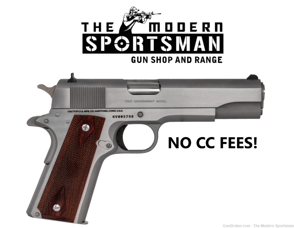 Colt Government 1911 38 Super Auto 5" Stainless -img-0