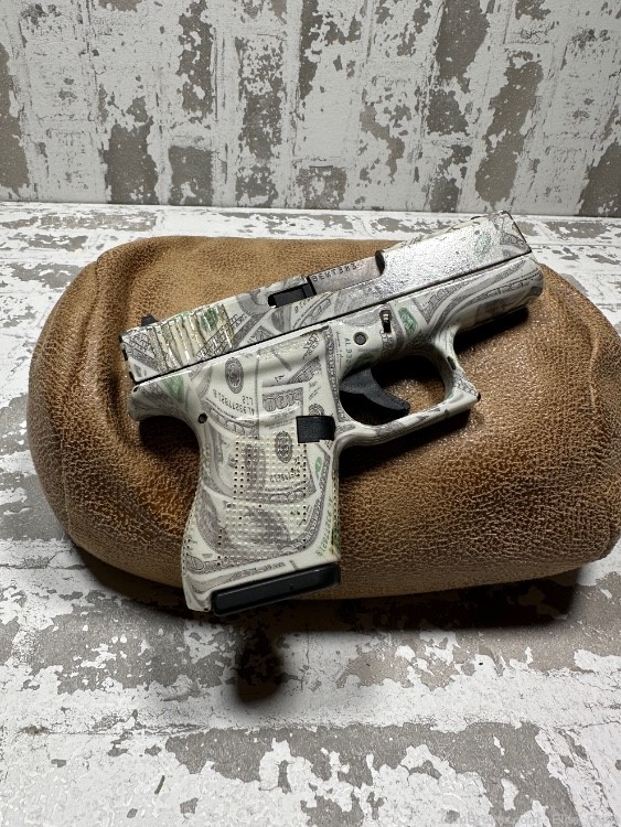 !COOL, Hundred Dollar Bill Benjamin Franklin, Glock 43, 9mm, Custom!-img-0