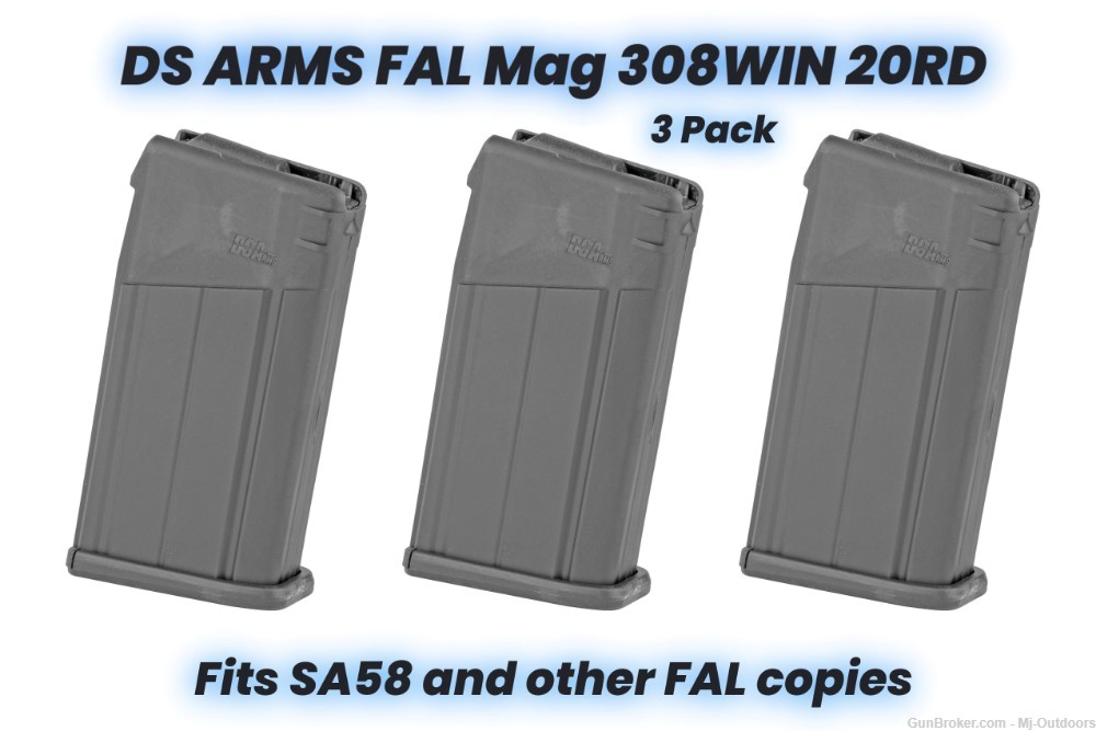 DS ARMS FAL SA28 - Fal Copies Mag 308WIN 20RD 3 Pack-img-0