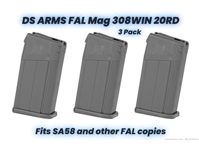 DS ARMS FAL SA28 - Fal Copies Mag 308WIN 20RD 3 Pack