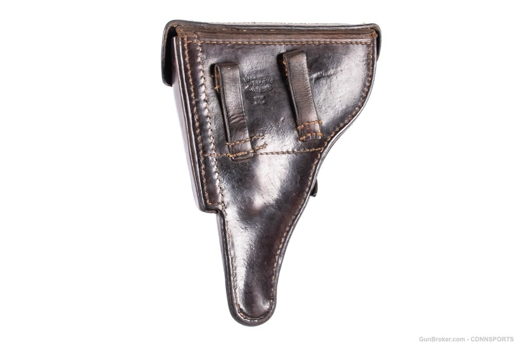 Luger P08 4" 1939 Brown Cowhide Hardshell Holster WWII with Tool!-img-5