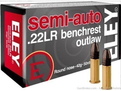 ELEY Outlaw .22lr 42gr. Semi-Auto Benchrest Round Nose - 50 Rounds