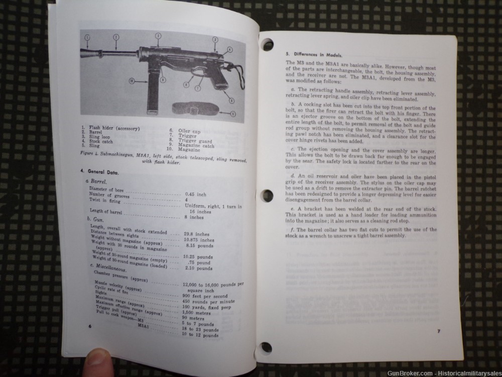 1974 US Army FM 23-41 M3 and M3A1 Submachine Guns .45 Caliber Field Manual-img-2