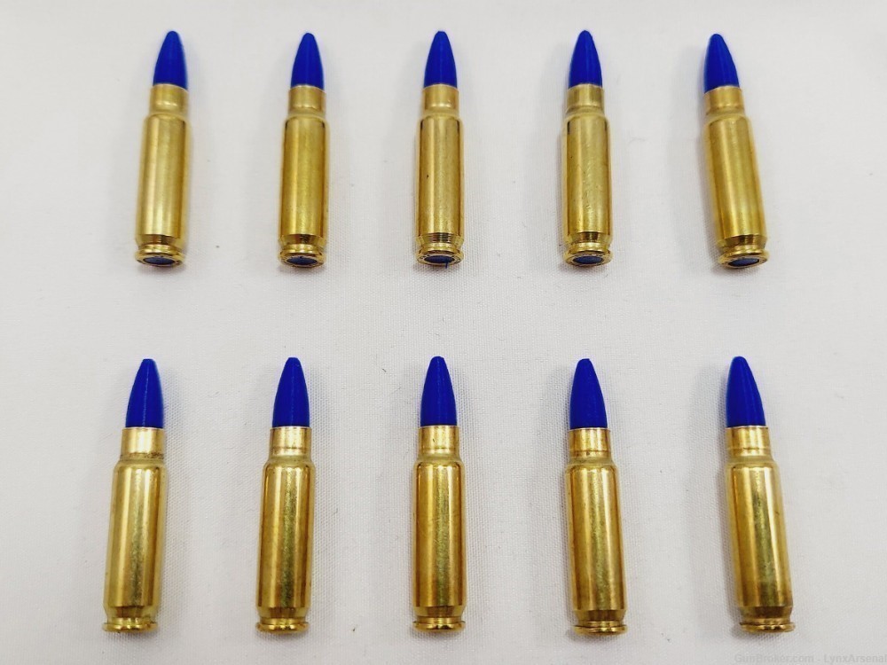 5.7x28 FN Brass Snap caps / Dummy Training Rounds - Set of 10 - Blue-img-2