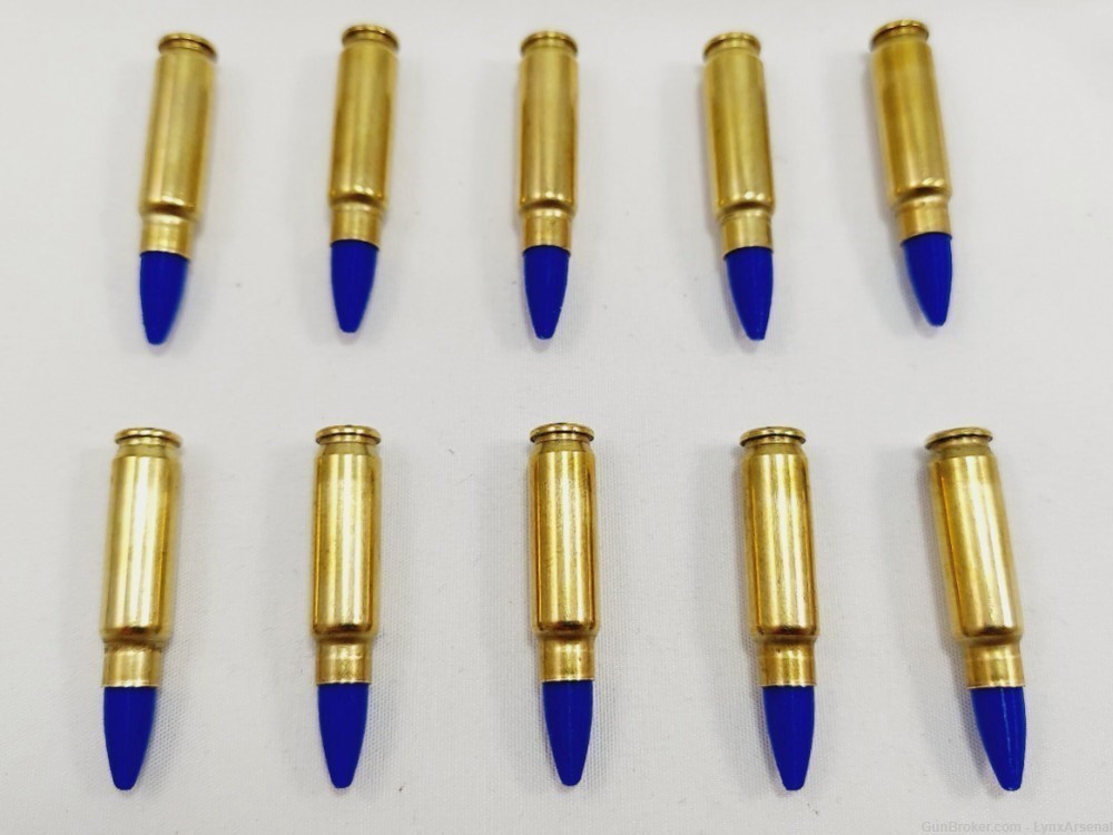 5.7x28 FN Brass Snap caps / Dummy Training Rounds - Set of 10 - Blue-img-4