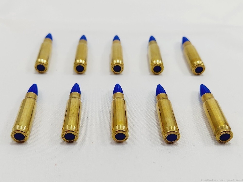 5.7x28 FN Brass Snap caps / Dummy Training Rounds - Set of 10 - Blue-img-3