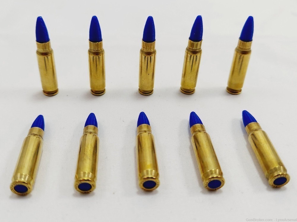 5.7x28 FN Brass Snap caps / Dummy Training Rounds - Set of 10 - Blue-img-0