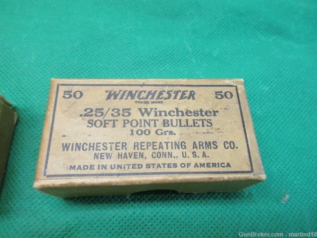 4 Boxes Vintage Winchester 25-35 Winchester Soft Point Bullets 100Gr-img-1