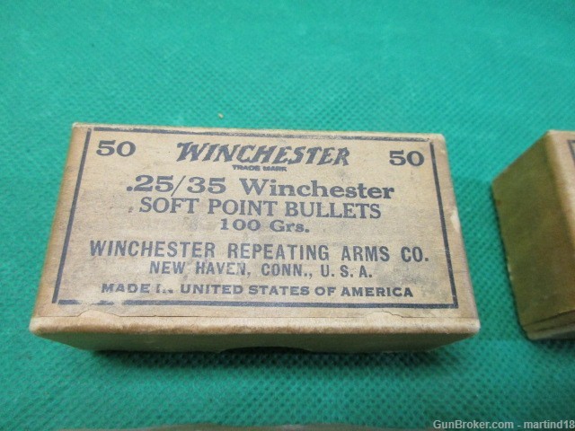 4 Boxes Vintage Winchester 25-35 Winchester Soft Point Bullets 100Gr-img-3