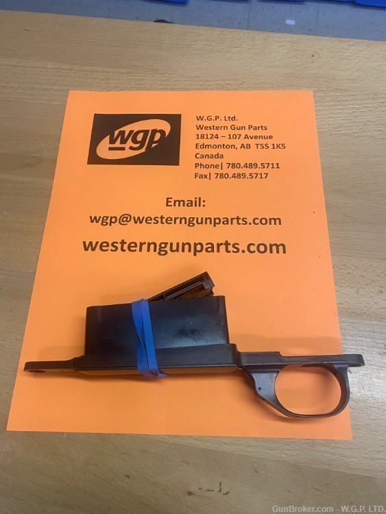 Weatherby parts, Vanguard Long action trigger guard, box, spring, follower-img-0