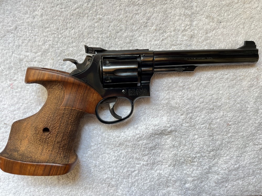 Terrific Smith & Wesson S&W Model 14-2 SAO w/Wilhelm Hofmann Grips C&R-img-0