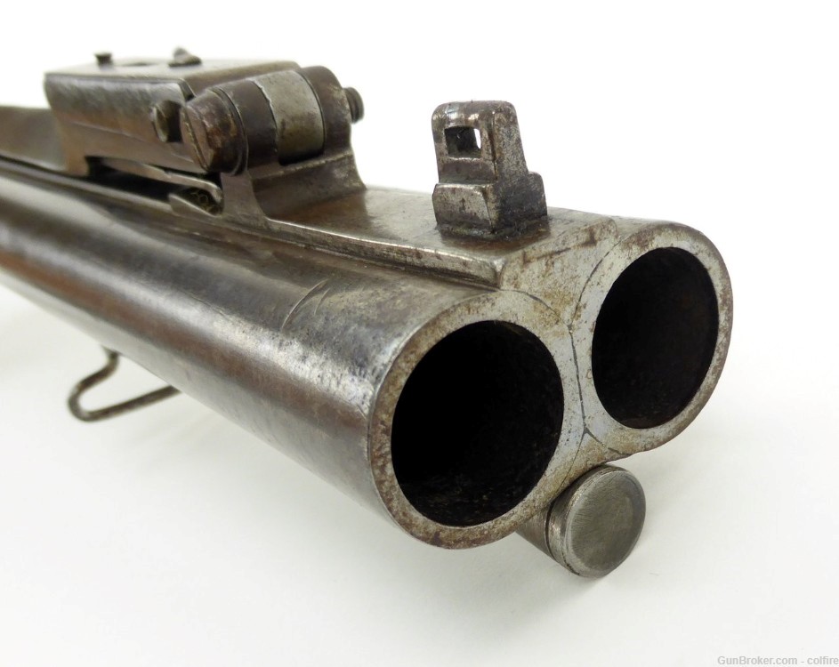 Rare British Coach gun with spring bayonet by W. Jones (AL3560)-img-5