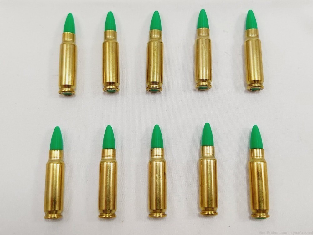 5.7x28 FN Brass Snap caps / Dummy Training Rounds - Set of 10 - Green-img-2