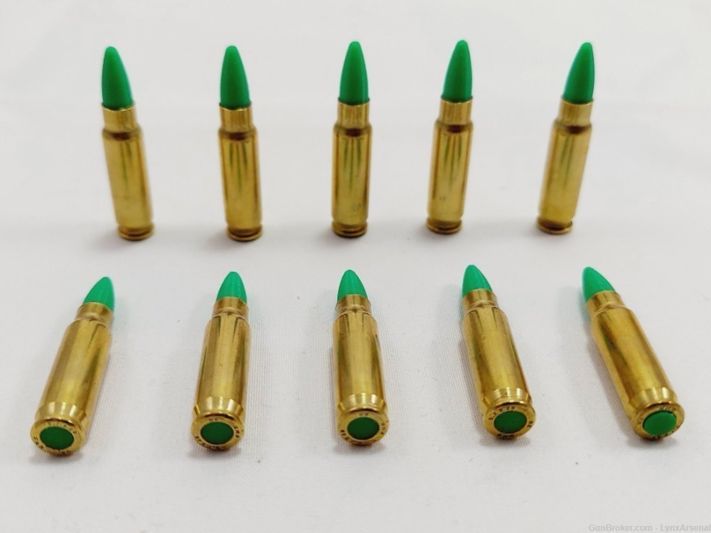 5.7x28 FN Brass Snap caps / Dummy Training Rounds - Set of 10 - Green-img-0