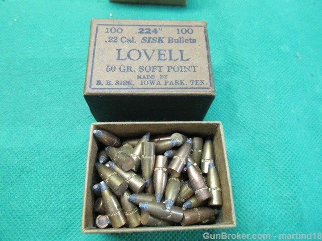 6 Boxes containing about 550Rds Sisk Express & Lovell Bullets .224 22-img-12