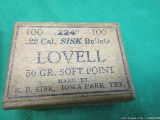 6 Boxes containing about 550Rds Sisk Express & Lovell Bullets .224 22-img-4