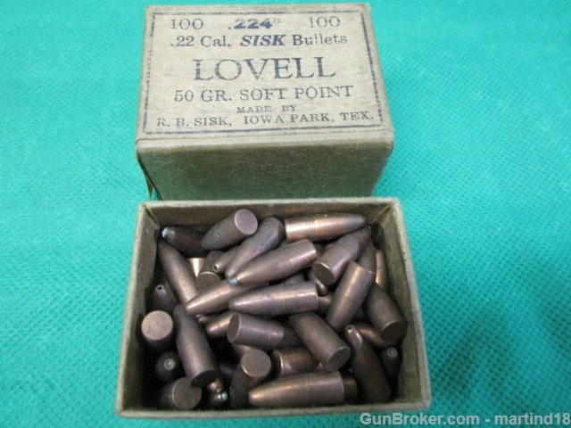 6 Boxes containing about 550Rds Sisk Express & Lovell Bullets .224 22-img-10
