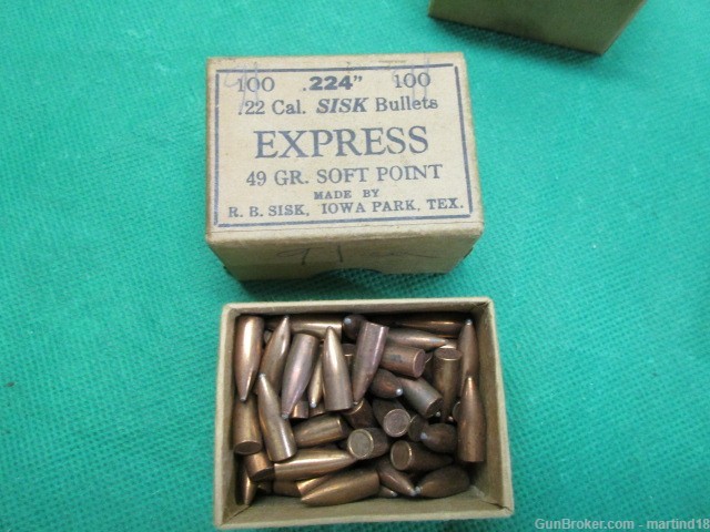 6 Boxes containing about 550Rds Sisk Express & Lovell Bullets .224 22-img-9
