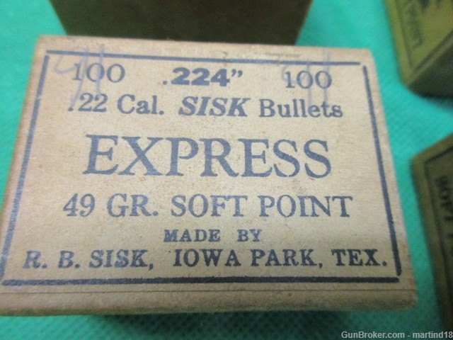 6 Boxes containing about 550Rds Sisk Express & Lovell Bullets .224 22-img-3