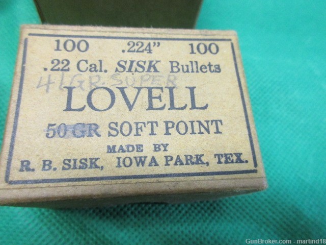 6 Boxes containing about 550Rds Sisk Express & Lovell Bullets .224 22-img-5
