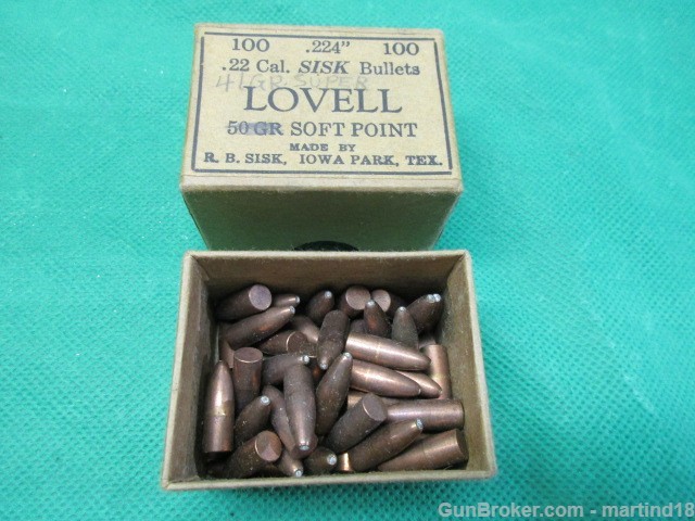 6 Boxes containing about 550Rds Sisk Express & Lovell Bullets .224 22-img-11