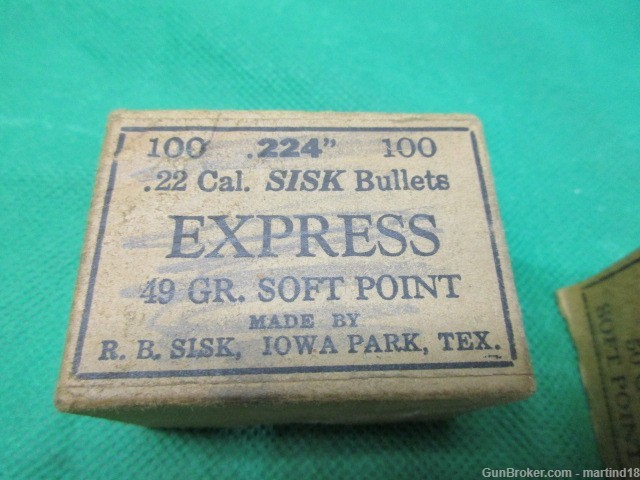 6 Boxes containing about 550Rds Sisk Express & Lovell Bullets .224 22-img-1