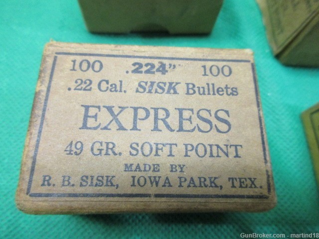 6 Boxes containing about 550Rds Sisk Express & Lovell Bullets .224 22-img-2