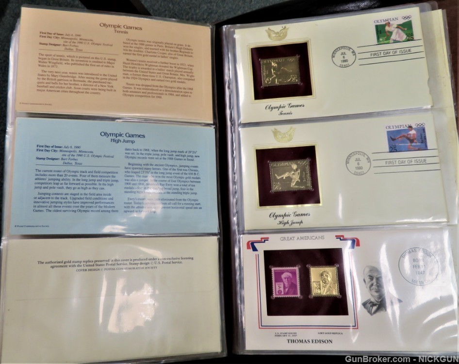 U.S. POSTAL COMMEMORATIVE SOCIETY Book of 22K Gold replicas Stamps-img-19