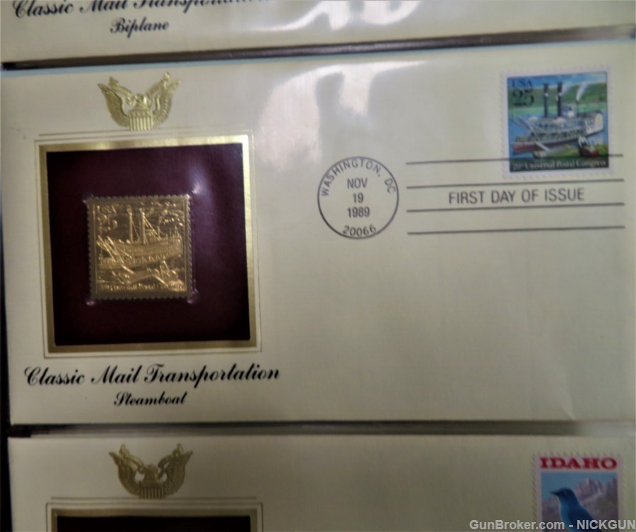 U.S. POSTAL COMMEMORATIVE SOCIETY Book of 22K Gold replicas Stamps-img-22