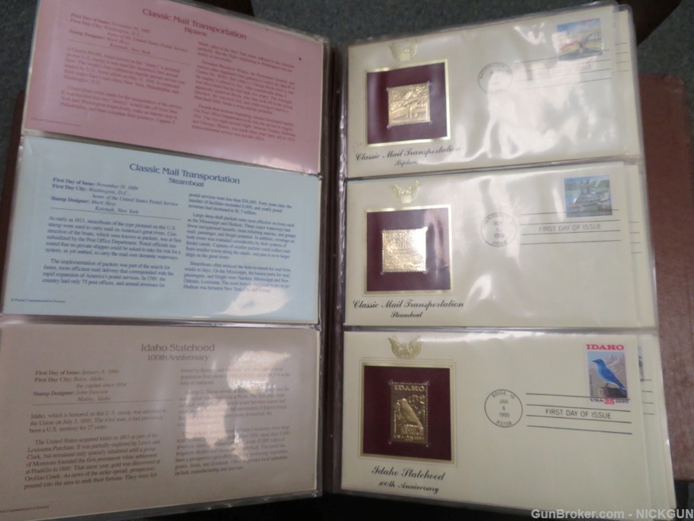 U.S. POSTAL COMMEMORATIVE SOCIETY Book of 22K Gold replicas Stamps-img-12