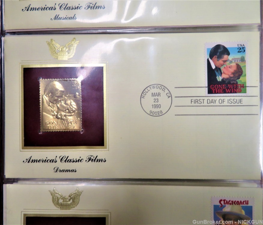U.S. POSTAL COMMEMORATIVE SOCIETY Book of 22K Gold replicas Stamps-img-21