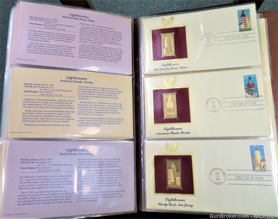 U.S. POSTAL COMMEMORATIVE SOCIETY Book of 22K Gold replicas Stamps-img-17
