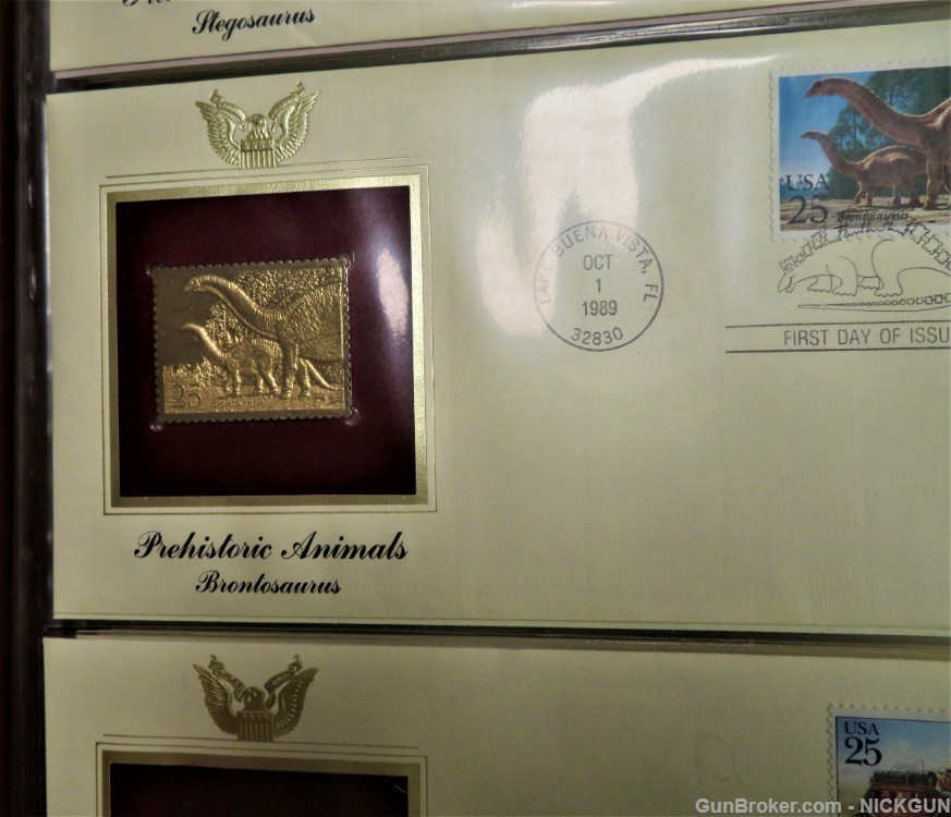 U.S. POSTAL COMMEMORATIVE SOCIETY Book of 22K Gold replicas Stamps-img-23