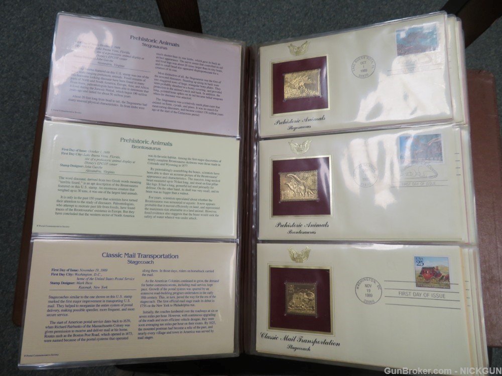 U.S. POSTAL COMMEMORATIVE SOCIETY Book of 22K Gold replicas Stamps-img-10