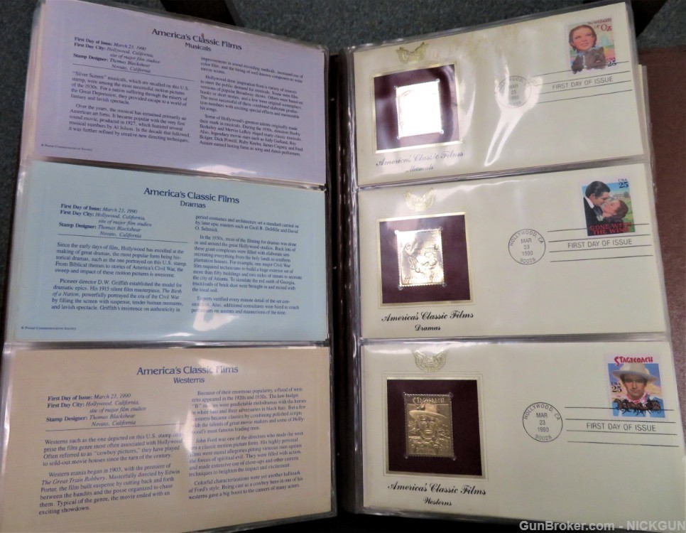 U.S. POSTAL COMMEMORATIVE SOCIETY Book of 22K Gold replicas Stamps-img-15