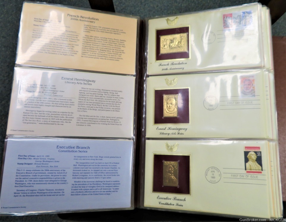 U.S. POSTAL COMMEMORATIVE SOCIETY Book of 22K Gold replicas Stamps-img-9