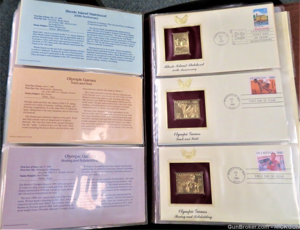 U.S. POSTAL COMMEMORATIVE SOCIETY Book of 22K Gold replicas Stamps-img-18