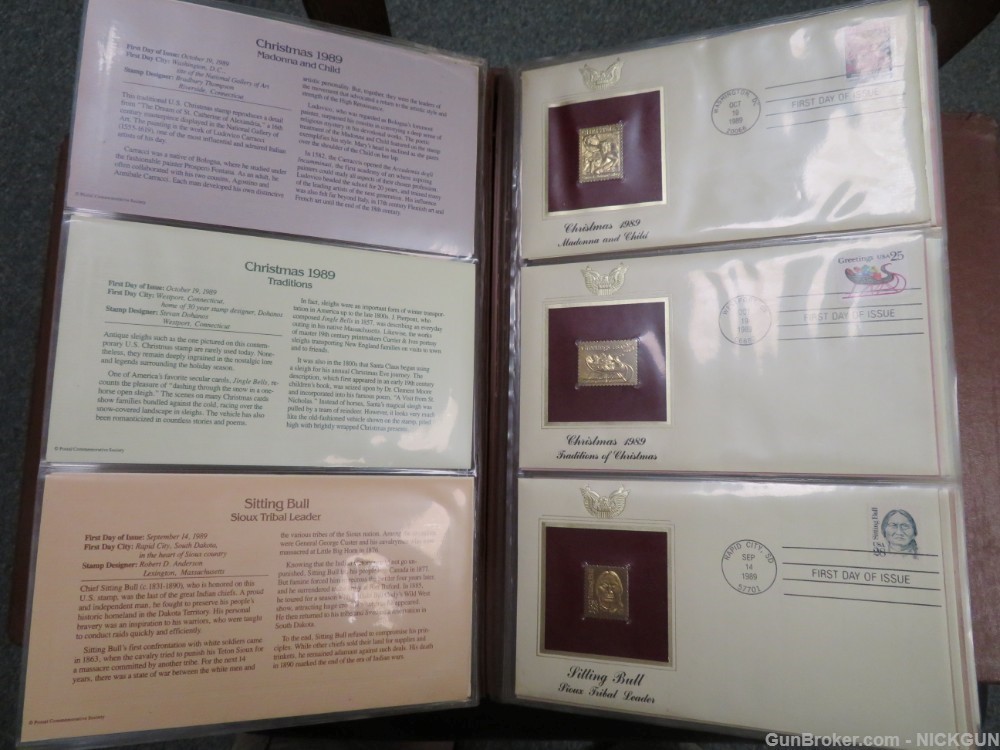 U.S. POSTAL COMMEMORATIVE SOCIETY Book of 22K Gold replicas Stamps-img-11