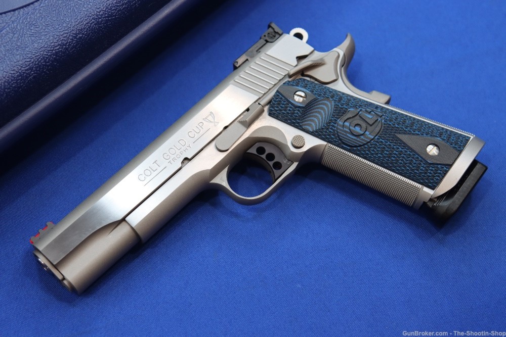Colt Model GOLD CUP TROPHY 1911 Pistol 9MM Stainless 5" Match SS Magwell SA-img-1