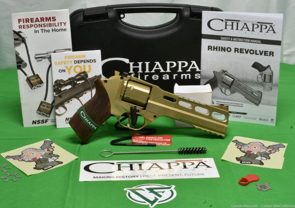 Chiappa Rhino 60DS .357 Mag Revolver Gold 6" New In Box -img-0