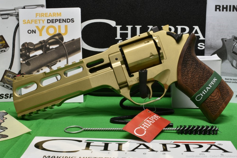 Chiappa Rhino 60DS .357 Mag Revolver Gold 6" New In Box -img-2